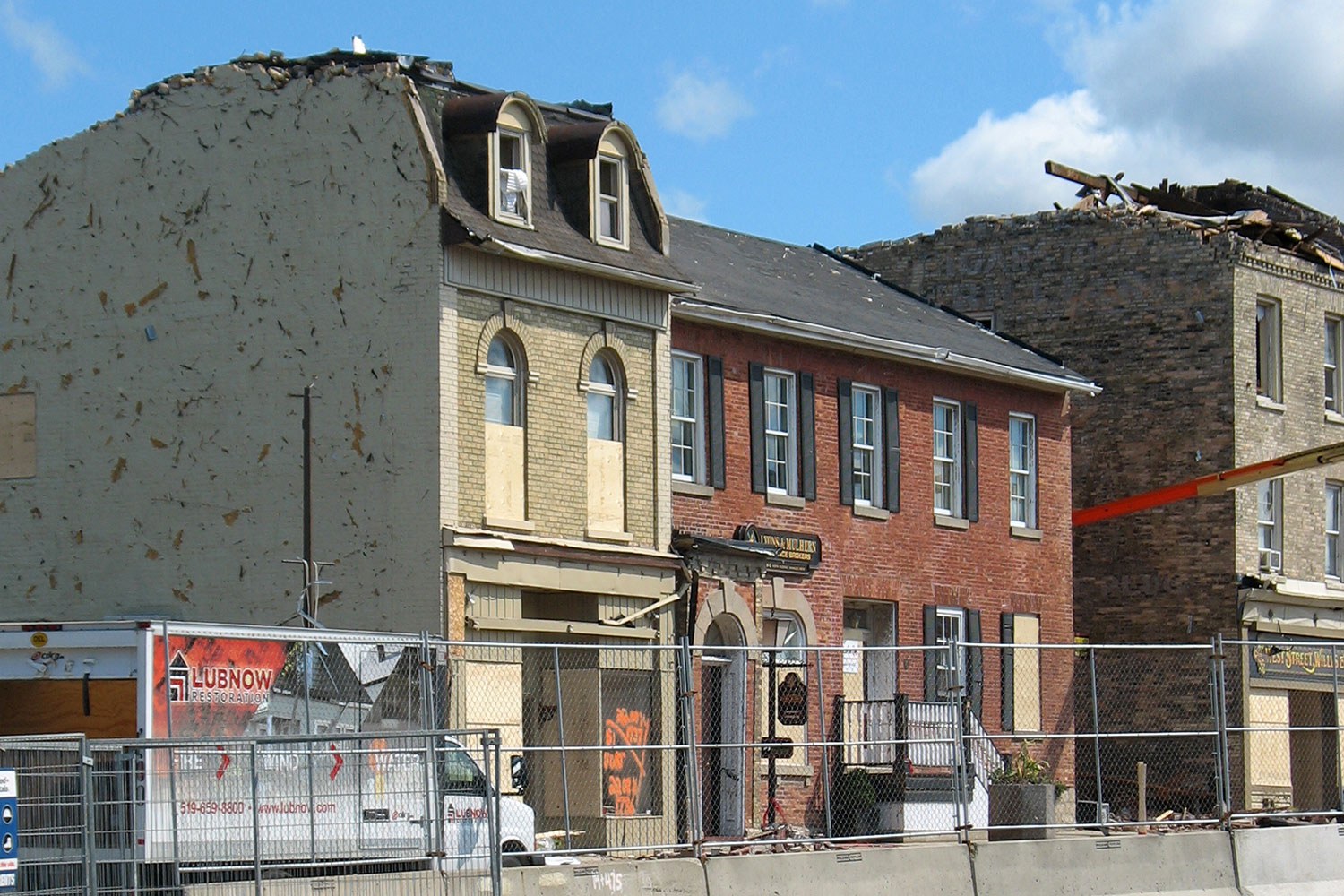 50 West Street, following the tornado (Photo courtesy of Bob Davis)