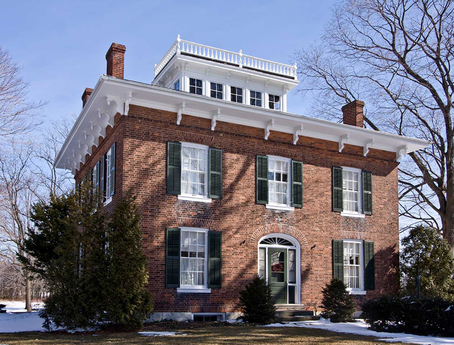 Hill House, built circa 1855 by Hiram Hill, owner of the Morpeth Dockyard. This Italianate residence provides confirmation of the affluence early Great Lakes shipping and Chatham-Kent agriculture created for people in the mid-19th century. (Photo: Dan Reaume)
