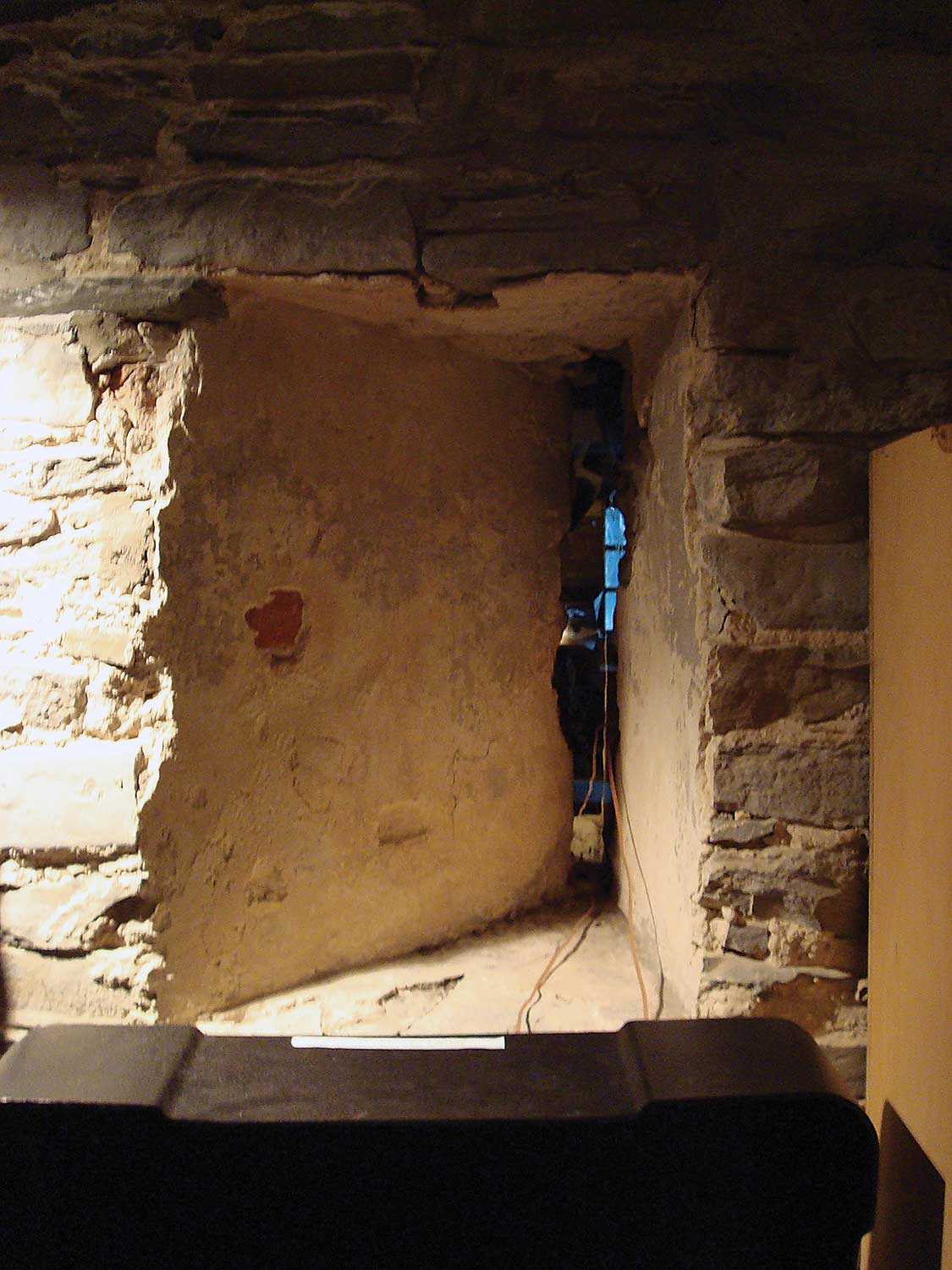 Gun port in the basement crypt of the Bank
