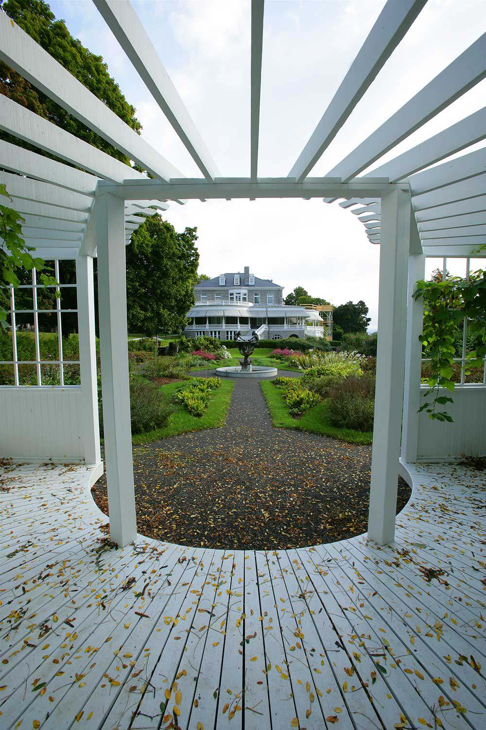 Viewing Fulford Place from the Olmsted gardens. Photo: George Fischer