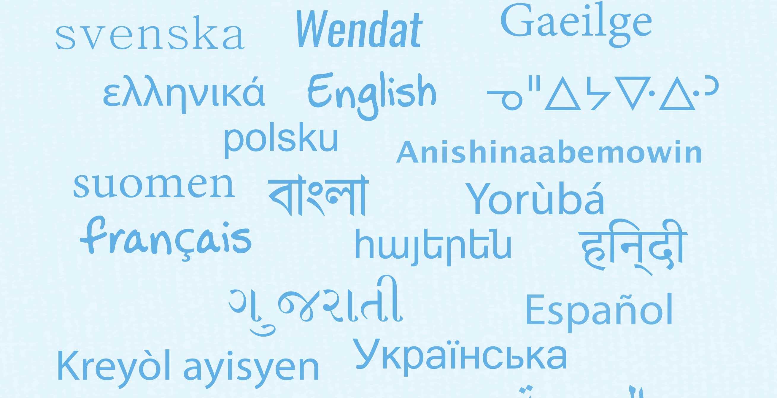 Word cloud in different languages