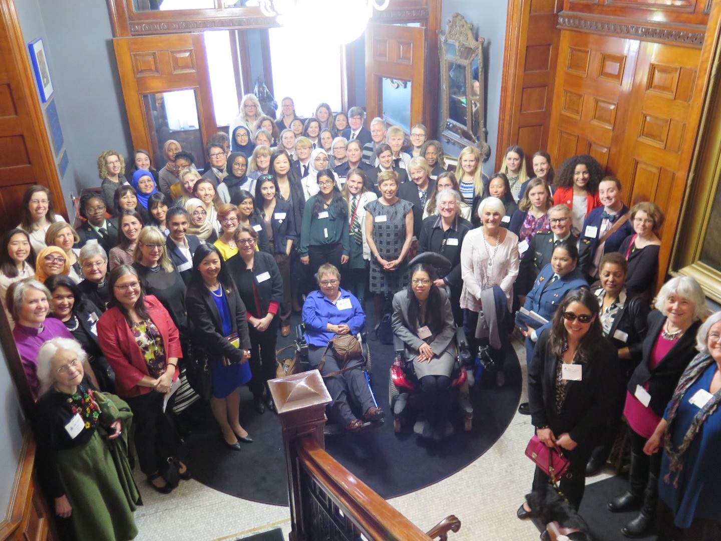 Trailblazers and Pathmakers participants gather in the Lieutenant Governor’s Suite at Queen’s Park.