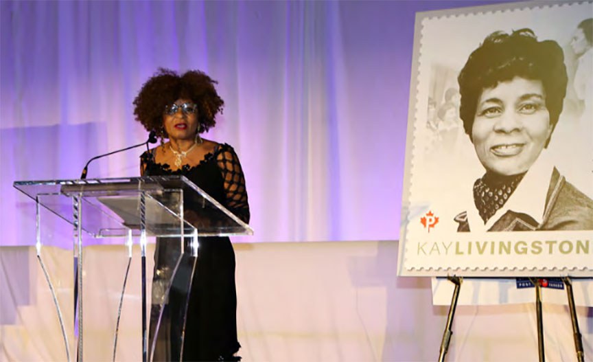 Rene Livingstone speaks at the Ontario Black History Society’s Black History Month event in February 2018 about her mother, Kay Livingstone, who founded the Congress of Black Women of Canada.