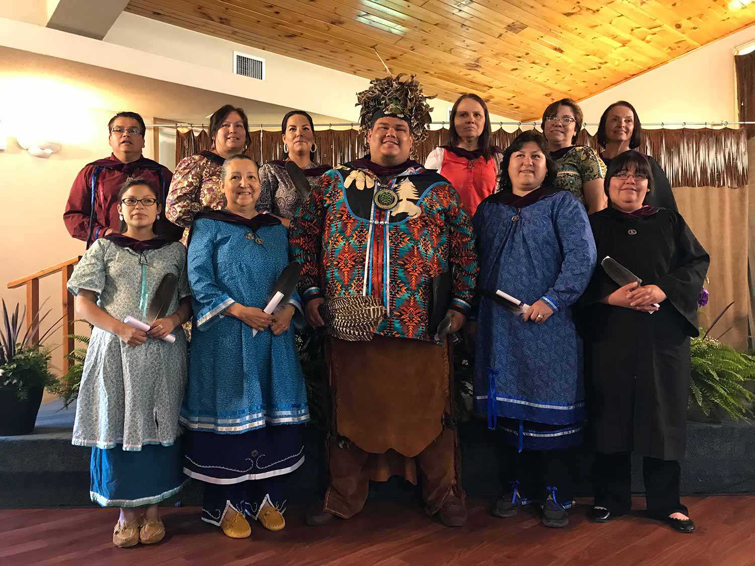 Inaugural convocation of students from the Bachelor of Arts in Ogwehoweh Languages program at Six Nations Polytechnic, June 7, 2017. (Photo: Six Nations Polytechnic)