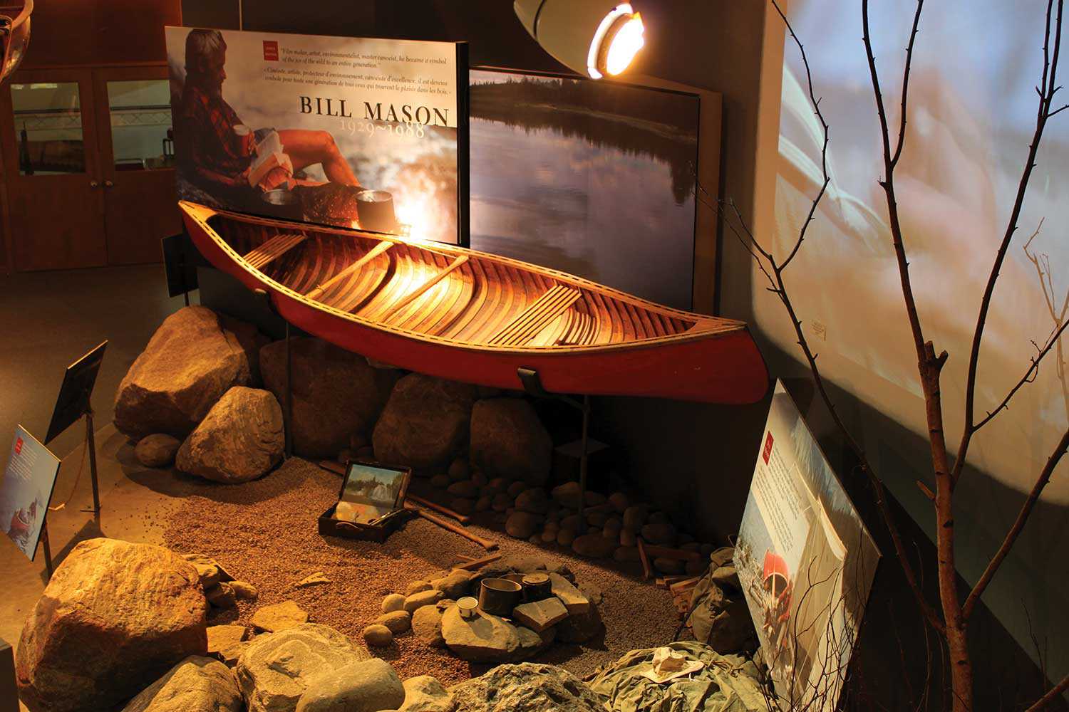 Red Chestnut Prospector canoe of legendary canoeist, author and filmmaker Bill Mason (1929-1988) (Photo courtesy of John Summers, Canadian Canoe Museum)