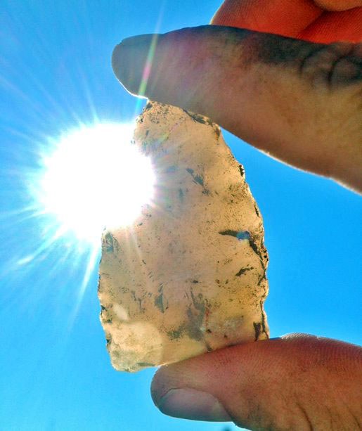This projectile point, made of translucent chert and found recently near Brantford,  Ontario, is several thousand years old. Photo: Christian Wilson
